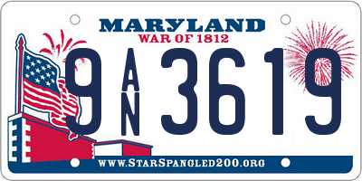 MD license plate 9AN3619