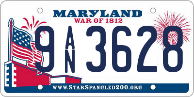 MD license plate 9AN3628