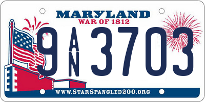 MD license plate 9AN3703
