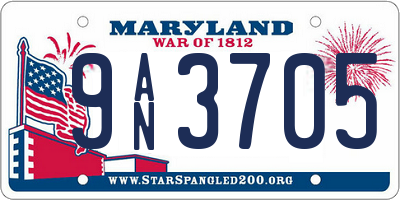 MD license plate 9AN3705