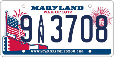 MD license plate 9AN3708