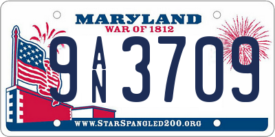 MD license plate 9AN3709