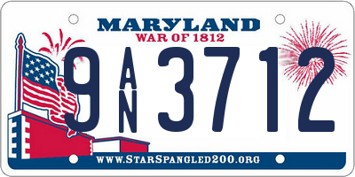 MD license plate 9AN3712