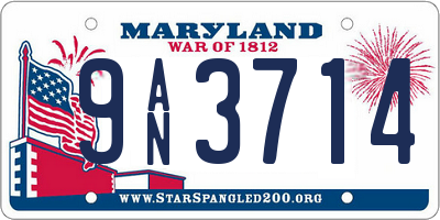 MD license plate 9AN3714