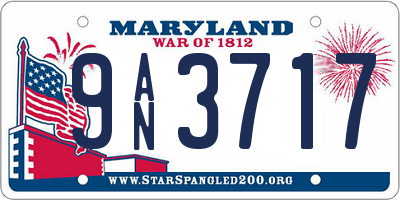 MD license plate 9AN3717