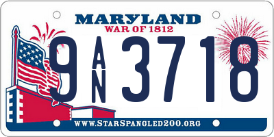 MD license plate 9AN3718