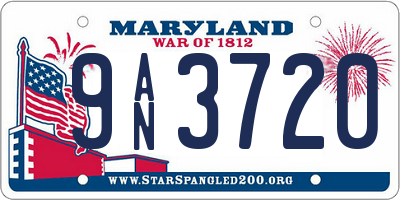 MD license plate 9AN3720