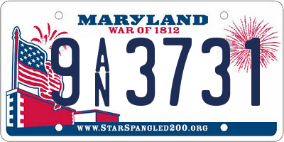 MD license plate 9AN3731