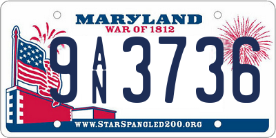 MD license plate 9AN3736