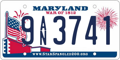 MD license plate 9AN3741