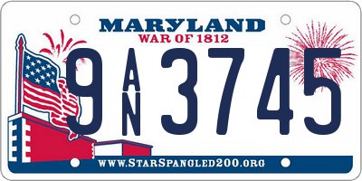 MD license plate 9AN3745