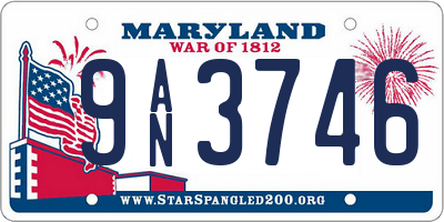 MD license plate 9AN3746