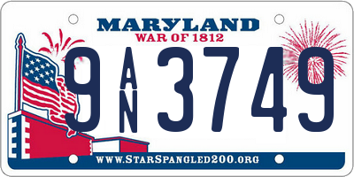 MD license plate 9AN3749