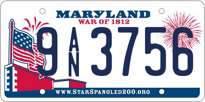 MD license plate 9AN3756