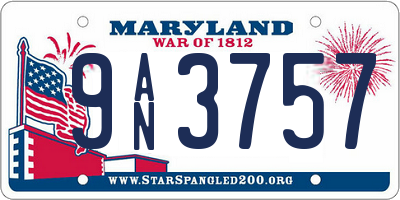 MD license plate 9AN3757