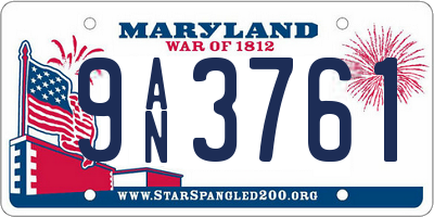 MD license plate 9AN3761
