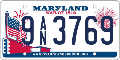 MD license plate 9AN3769