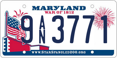 MD license plate 9AN3771