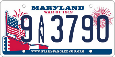 MD license plate 9AN3790