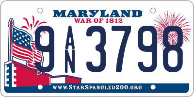 MD license plate 9AN3798