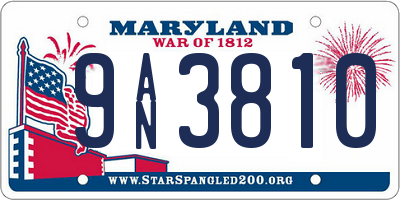 MD license plate 9AN3810