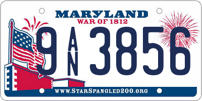 MD license plate 9AN3856