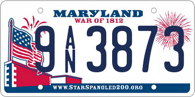 MD license plate 9AN3873