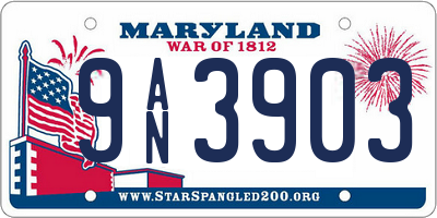 MD license plate 9AN3903