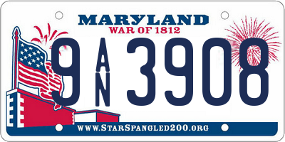 MD license plate 9AN3908