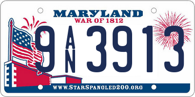 MD license plate 9AN3913