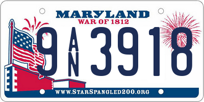 MD license plate 9AN3918