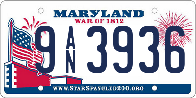 MD license plate 9AN3936