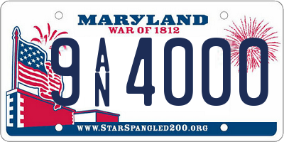 MD license plate 9AN4000