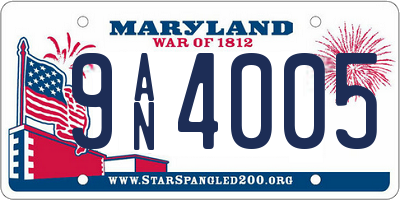 MD license plate 9AN4005