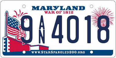 MD license plate 9AN4018