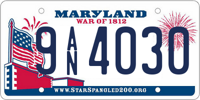 MD license plate 9AN4030