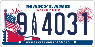 MD license plate 9AN4031