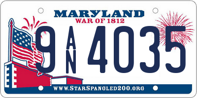 MD license plate 9AN4035