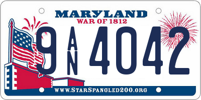 MD license plate 9AN4042