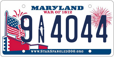MD license plate 9AN4044