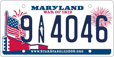 MD license plate 9AN4046