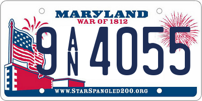 MD license plate 9AN4055