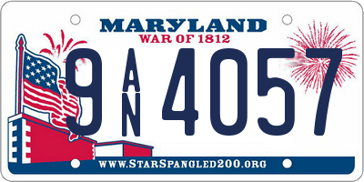 MD license plate 9AN4057