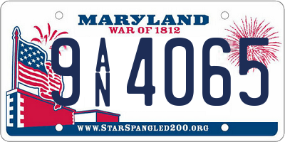 MD license plate 9AN4065