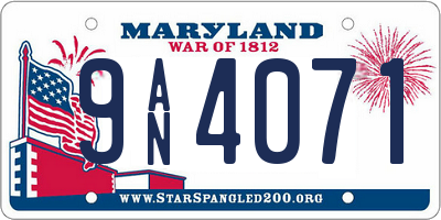 MD license plate 9AN4071