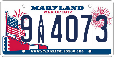 MD license plate 9AN4073