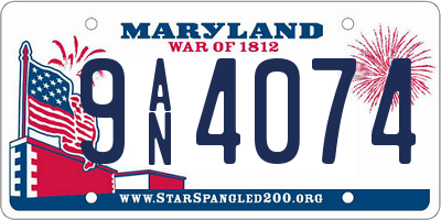 MD license plate 9AN4074