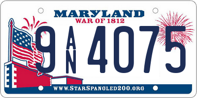 MD license plate 9AN4075