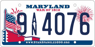 MD license plate 9AN4076