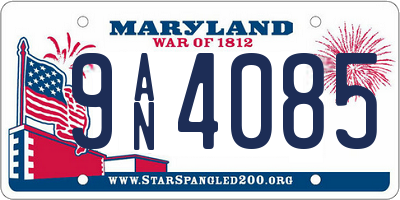 MD license plate 9AN4085